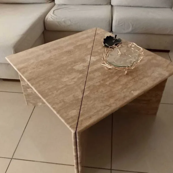 Arte Marble Caxambu Traverten Mermer Ayak Orta Sehpa