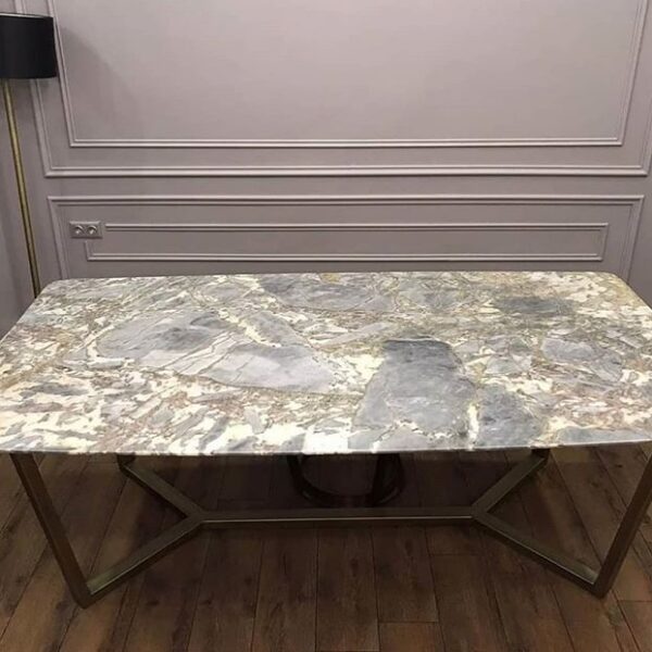 Arte Marble Diamantina Bianco Muğla Mermer Yemek Masası