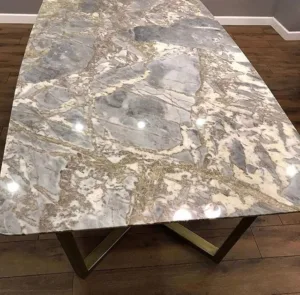 Arte Marble Diamantina Bianco Muğla Mermer Yemek Masası
