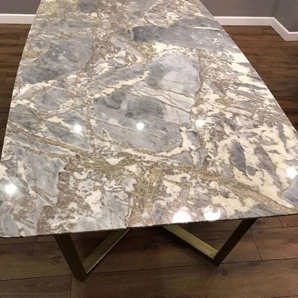 Arte Marble Diamantina Bianco Muğla Mermer Yemek Masası