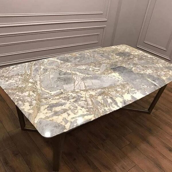 Arte Marble Diamantina Bianco Muğla Mermer Yemek Masası