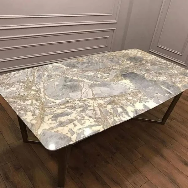 Arte Marble Diamantina Bianco Muğla Mermer Yemek Masası
