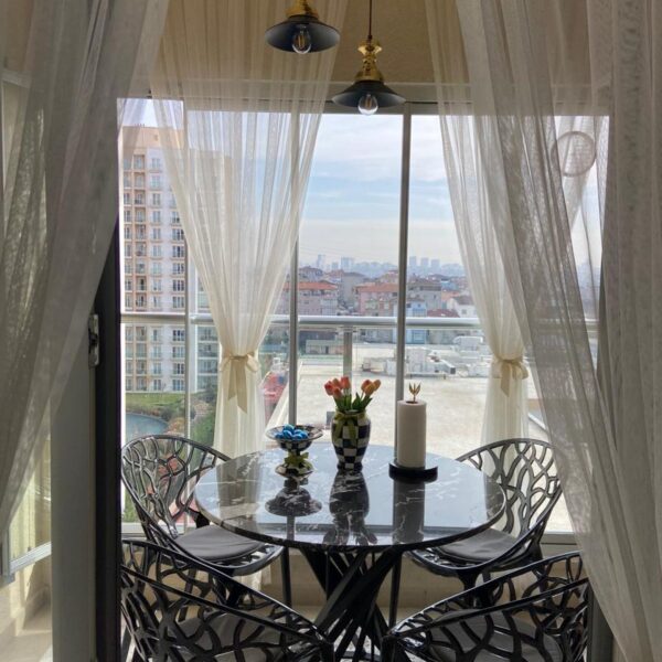 Arte Marble Sorocaba Alanya Siyahı Mermer Yuvarlak Yemek Masası