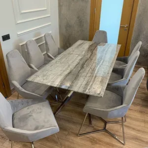 Arte Marble Jundiai Diana Grey Mermer Yemek Masası