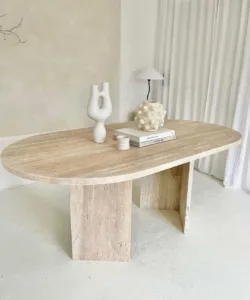Arte Marble Criciuma Traverten Yemek Masası
