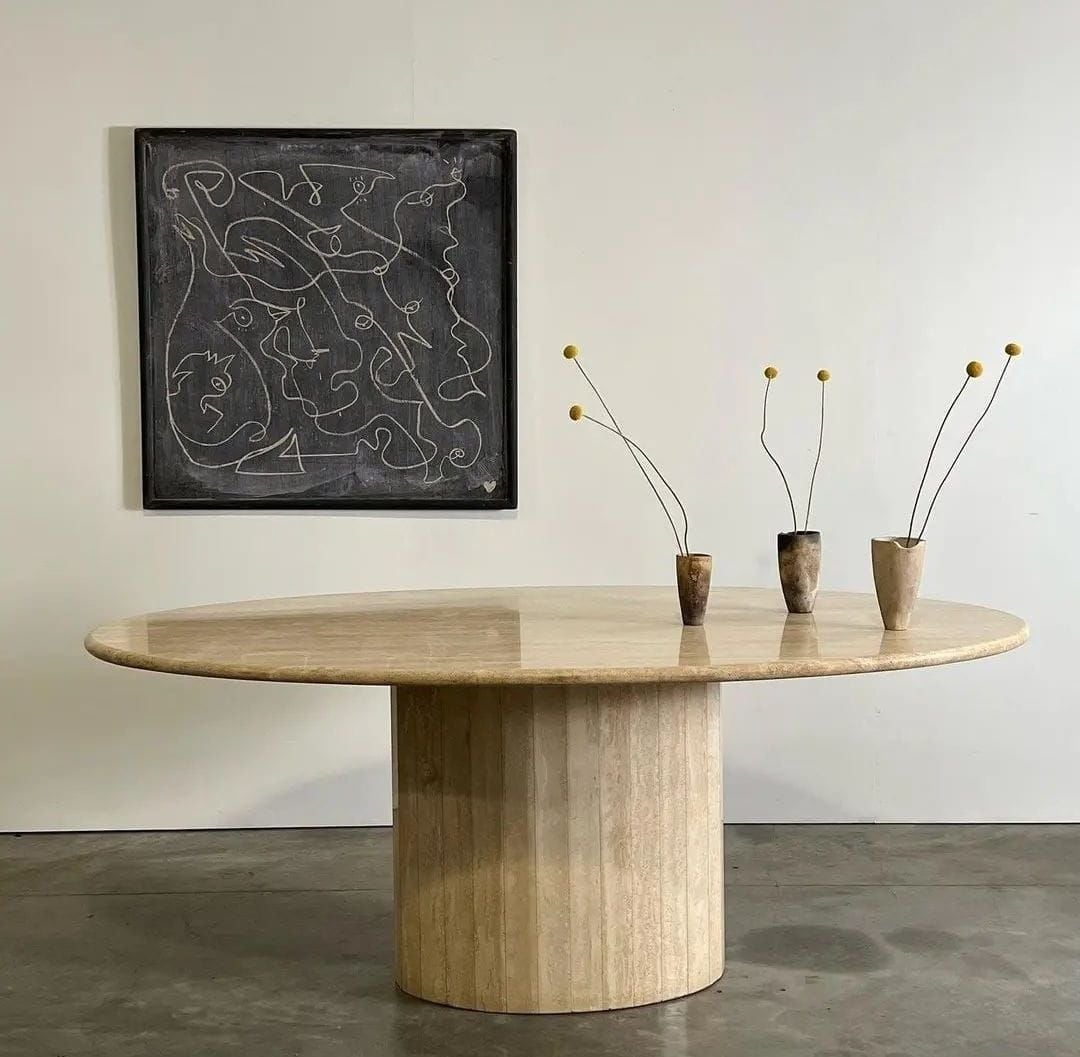 Arte Marble Urussanga Traverten Yemek Masası