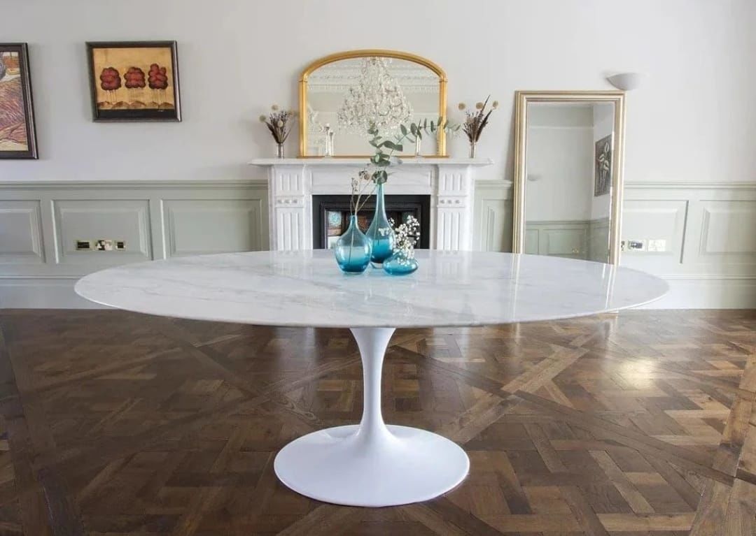 Arte Marble Paraty Carrara Mermer Tulip Masa
