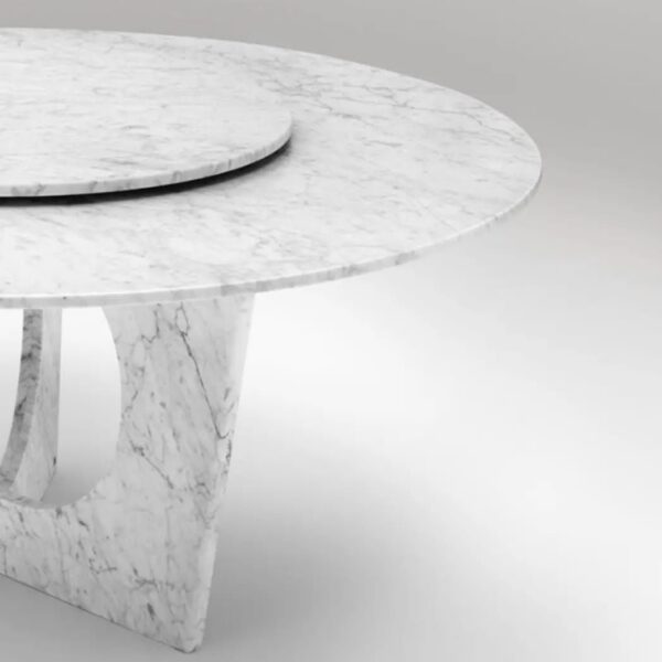 Arte Marble Holambra Carrara Mermer Yuvarlak Yemek Masası