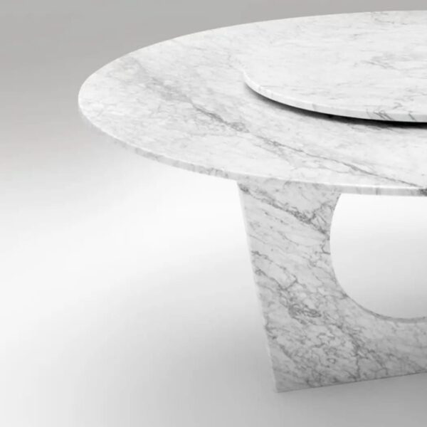 Arte Marble Holambra Carrara Mermer Yuvarlak Yemek Masası