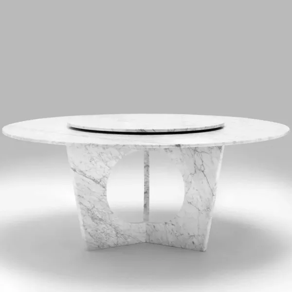 Arte Marble Holambra Carrara Mermer Yuvarlak Yemek Masası