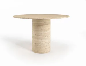 Arte Marble Chapeco Traverten Yuvarlak Yemek Masası