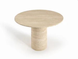 Arte Marble Chapeco Traverten Yuvarlak Yemek Masası