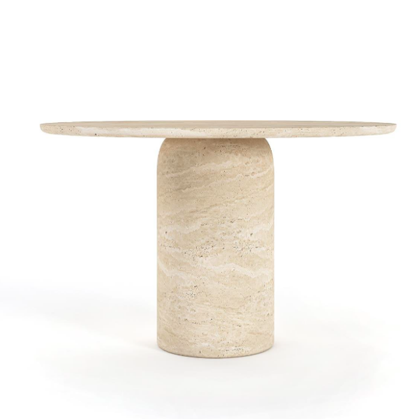 Arte Marble Fraiburgo Traverten Yuvarlak Yemek Masası