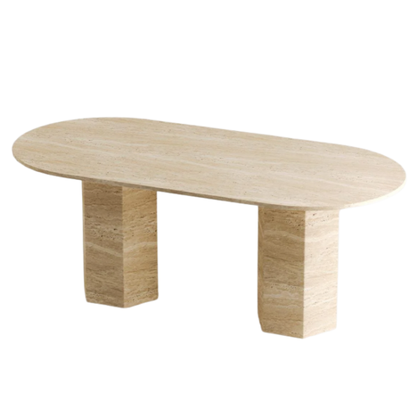 Arte Marble Pelotas Traverten Yemek Masası