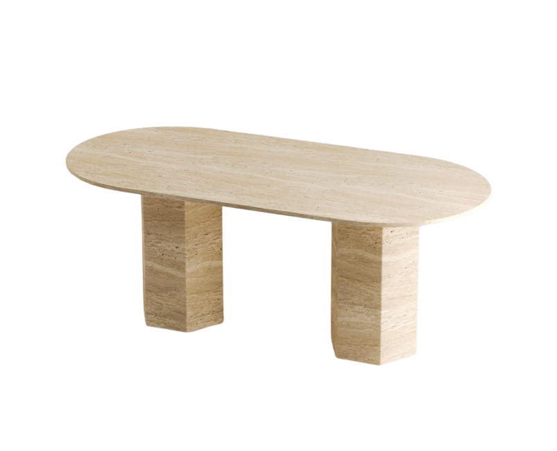 Arte Marble Pelotas Traverten Yemek Masası