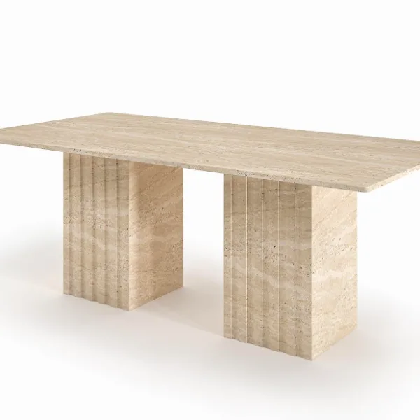 Arte Marble Carazinho Traverten Yemek Masası