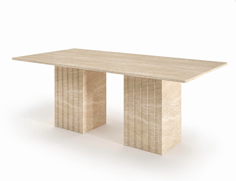 Arte Marble Carazinho Traverten Yemek Masası