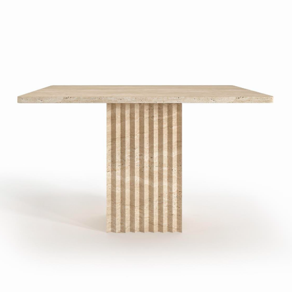 Arte Marble Guapore Traverten Yuvarlak Yemek Masası