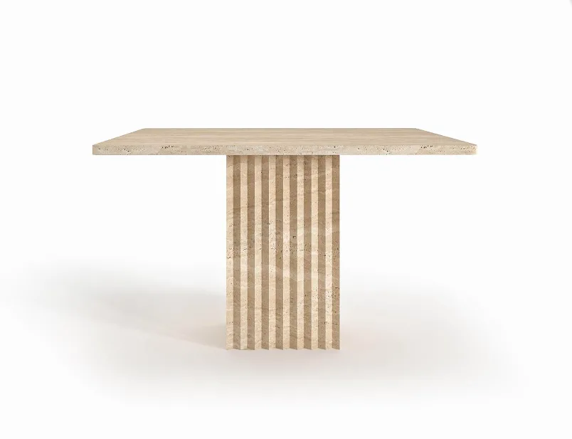 Arte Marble Guapore Traverten Yuvarlak Yemek Masası
