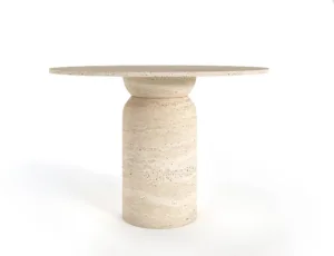 Arte Marble Tapejara Traverten Yuvarlak Yemek Masası