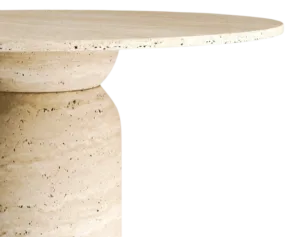 Arte Marble Tapejara Traverten Yuvarlak Yemek Masası