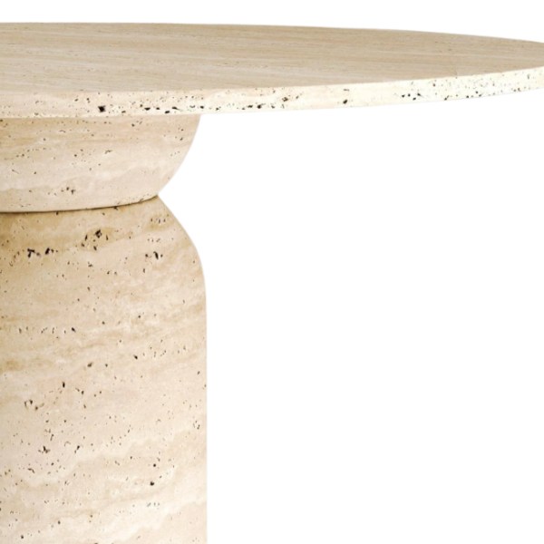 Arte Marble Tapejara Traverten Yuvarlak Yemek Masası