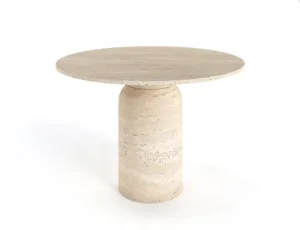 Arte Marble Tapejara Traverten Yuvarlak Yemek Masası