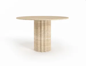 Arte Marble Sananduva Traverten Yuvarlak Yemek Masası