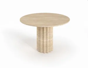 Arte Marble Sananduva Traverten Yuvarlak Yemek Masası