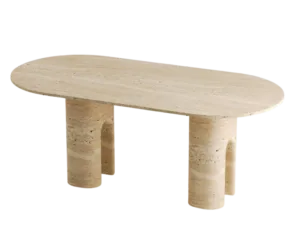 Arte Marble Tramandai Traverten Yemek Masası
