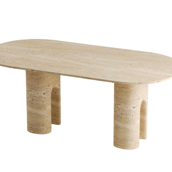 Arte Marble Tramandai Traverten Yemek Masası
