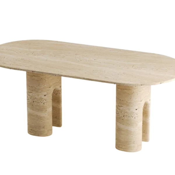 Arte Marble Tramandai Traverten Yemek Masası