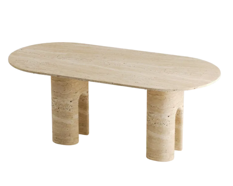 Arte Marble Tramandai Traverten Yemek Masası