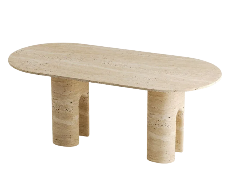 Arte Marble Tramandai Traverten Yemek Masası
