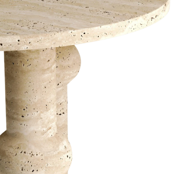Arte Marble Jaguarao Traverten Yuvarlak Yemek Masası