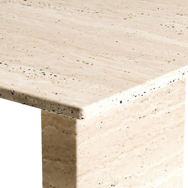 Arte Marble Mostardas Traverten Yemek Masası