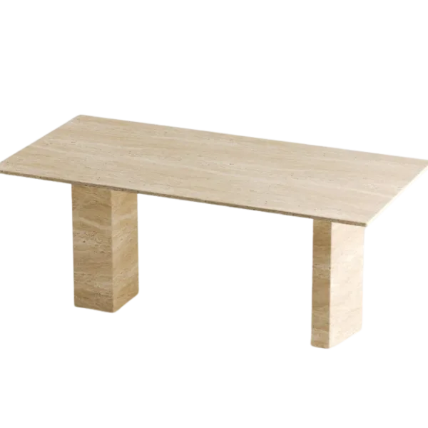 Arte Marble Mostardas Traverten Yemek Masası