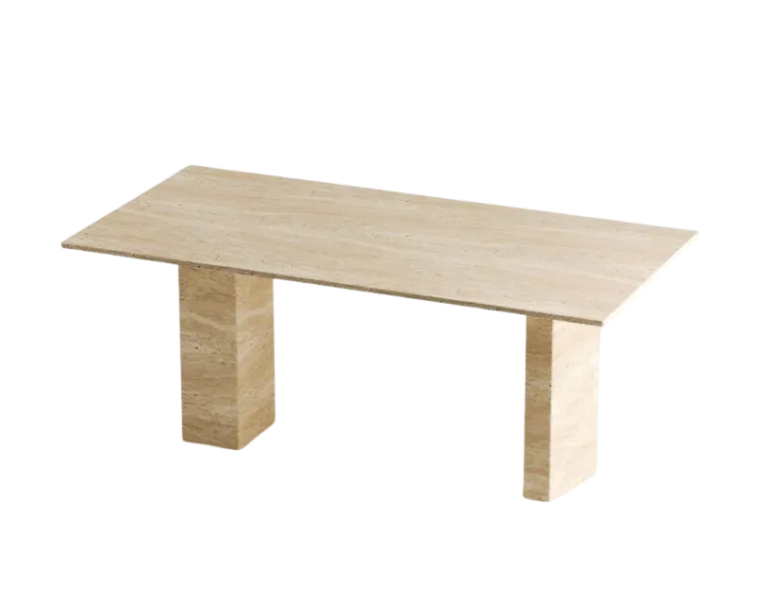 Arte Marble Mostardas Traverten Yemek Masası