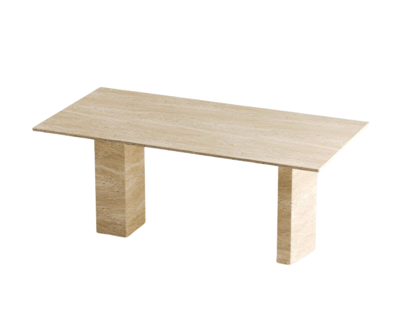 Arte Marble Mostardas Traverten Yemek Masası
