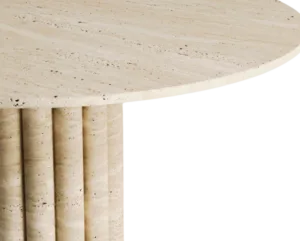 Arte Marble Alegrete Traverten Yuvarlak Yemek Masası