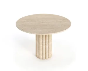 Arte Marble Alegrete Traverten Yuvarlak Yemek Masası