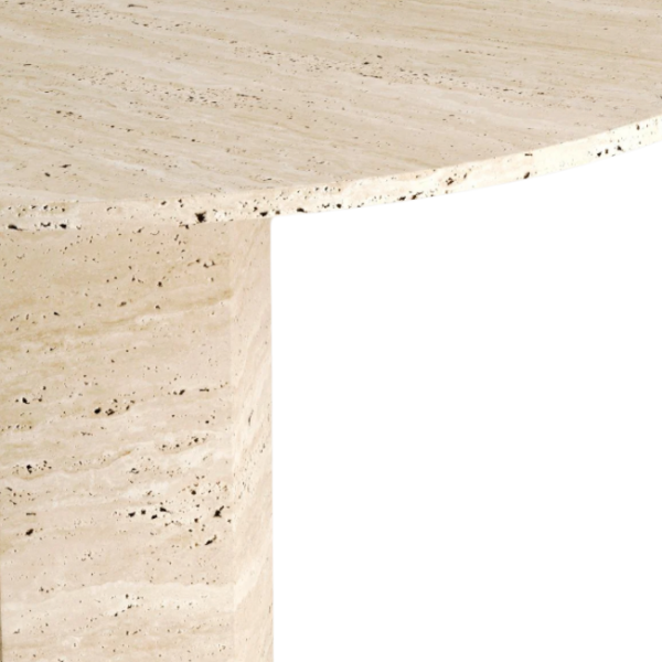 Arte Marble Panambi Traverten Yuvarlak Yemek Masası