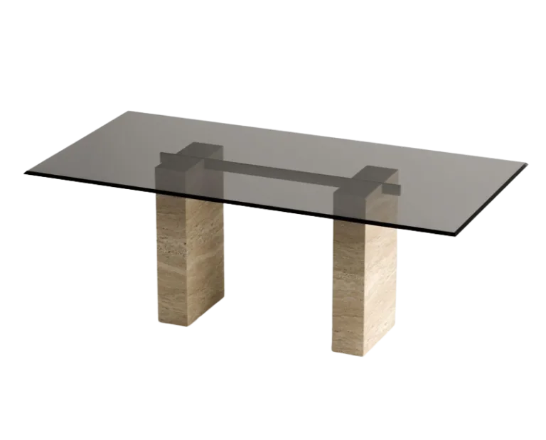 Arte Marble Horizontina Traverten Yemek Masası