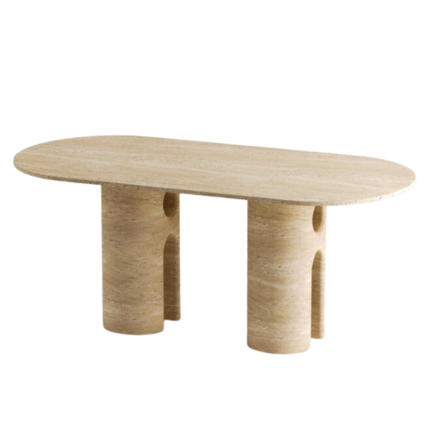 Arte Marble Triunfo Traverten Yemek Masası