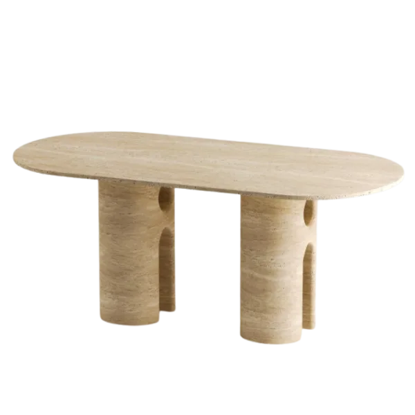 Arte Marble Triunfo Traverten Yemek Masası