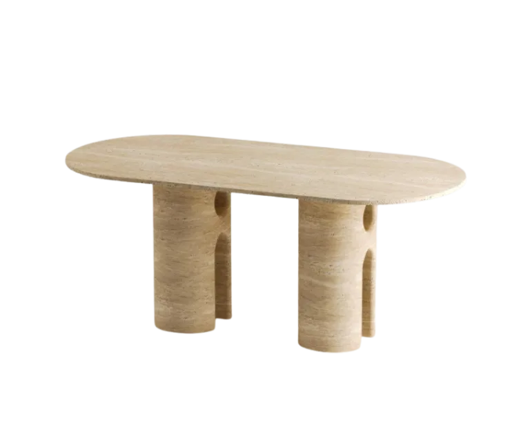 Arte Marble Triunfo Traverten Yemek Masası