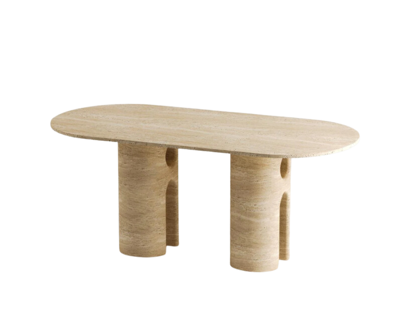 Arte Marble Triunfo Traverten Yemek Masası