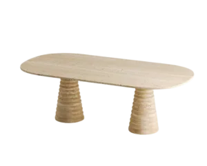 Arte Marble Piratini Traverten Yemek Masası