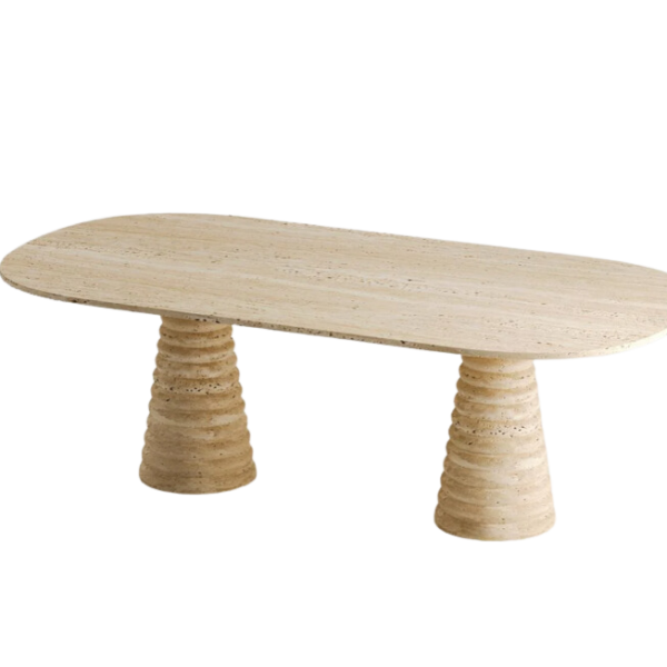Arte Marble Piratini Traverten Yemek Masası