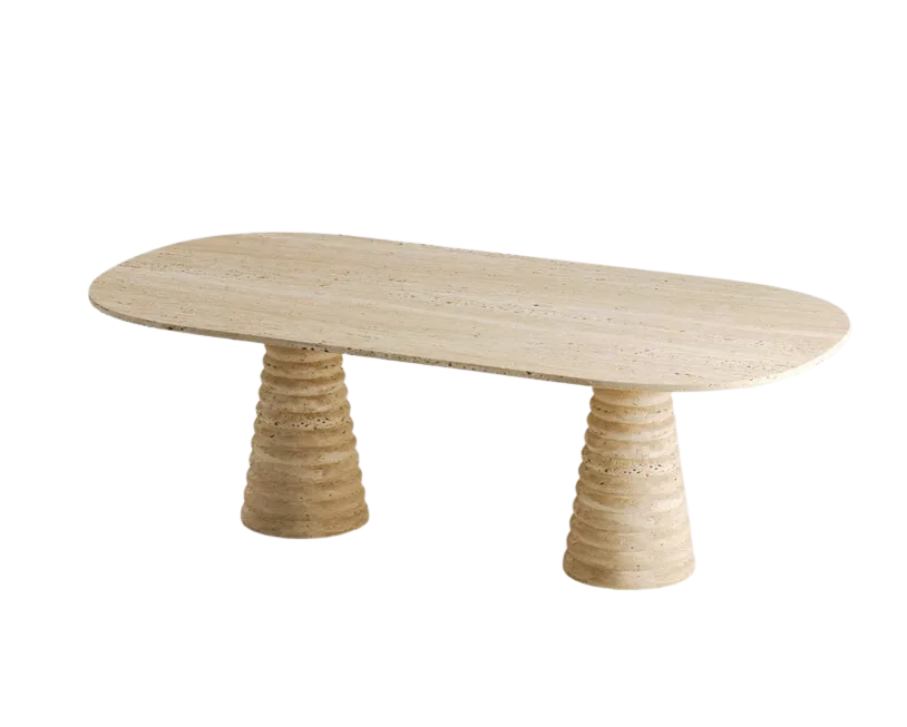 Arte Marble Piratini Traverten Yemek Masası